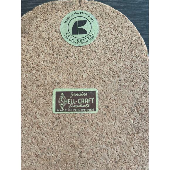 Kane Kutlery Genuine Shell Craft‎ 6 Shell Coasters Made In Philippines Cork Back - Picture 3 of 11